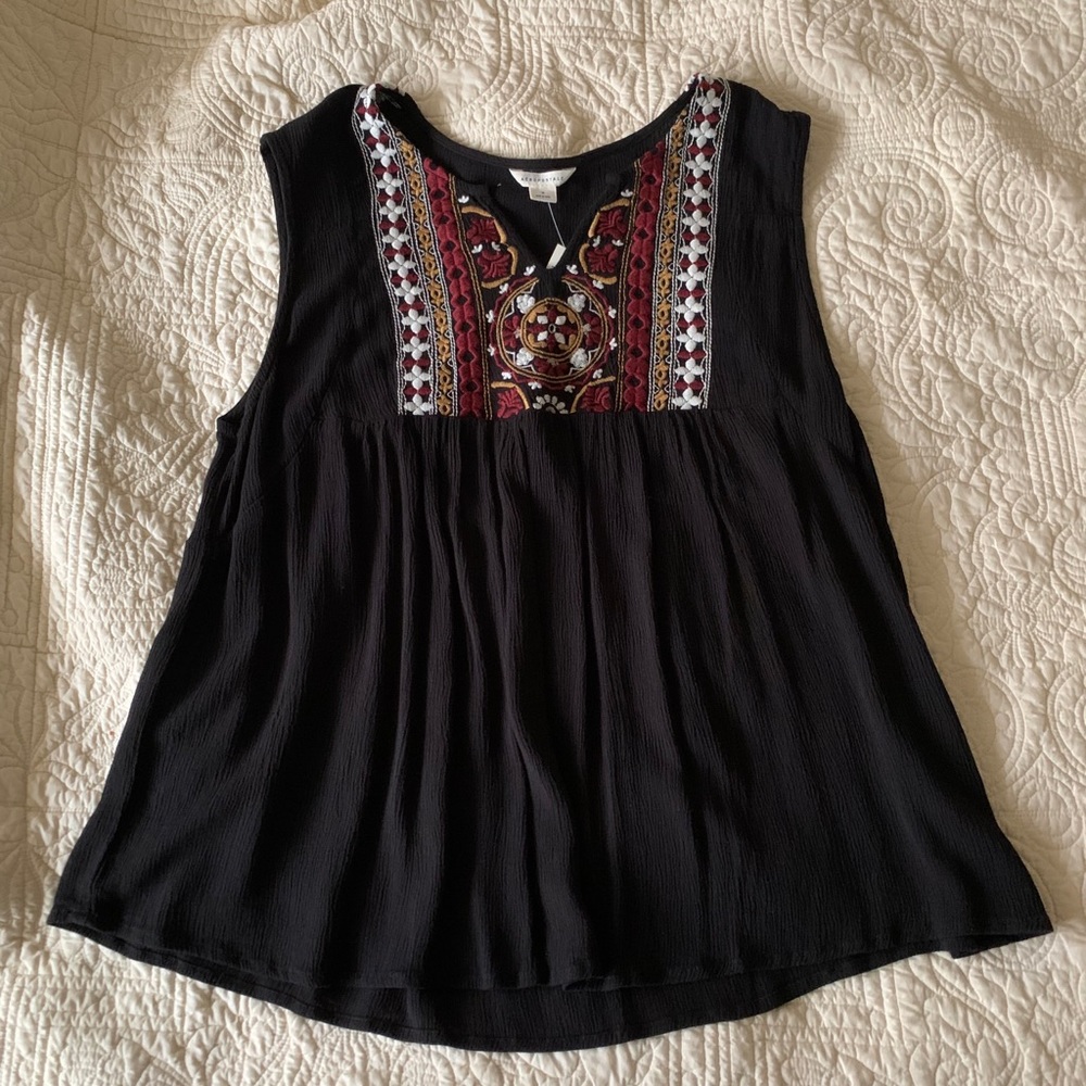 Embroidered Peasant Top